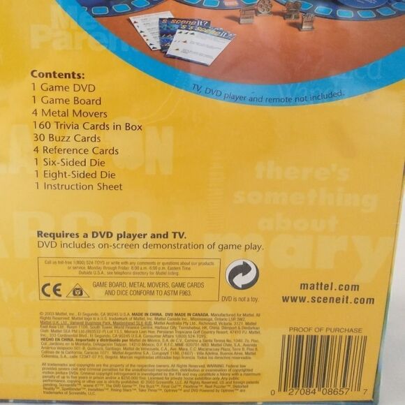 Scene It Movie Trivia DVD Movie Trivia Board Game Factory Sealed Mattel Original - Picture 5 of 14